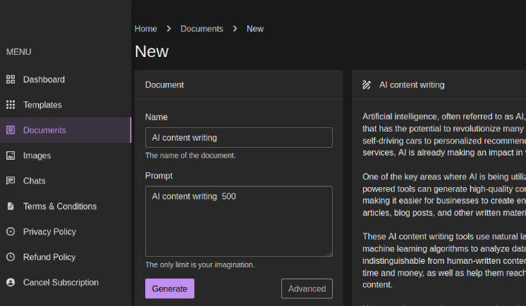 Ctrlwriter AI writing workspace